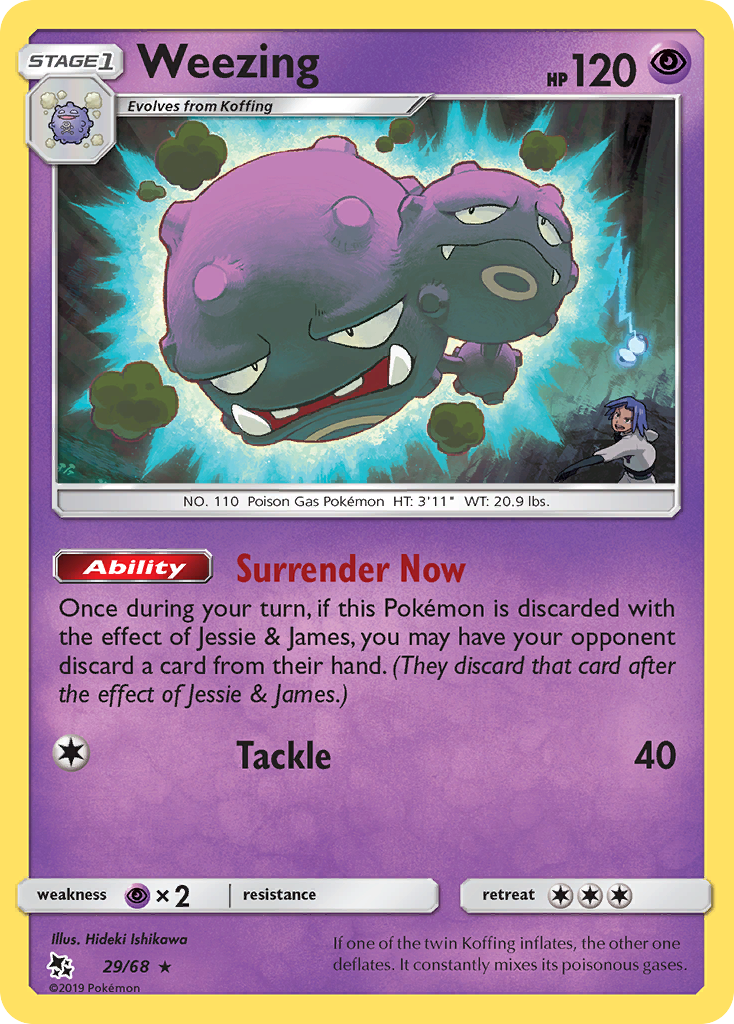 Weezing (29/68) [Sun & Moon: Hidden Fates] | Card Citadel