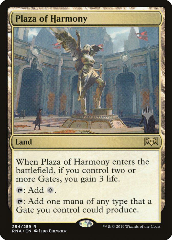 Plaza of Harmony (Promo Pack) [Ravnica Allegiance Promos] | Card Citadel