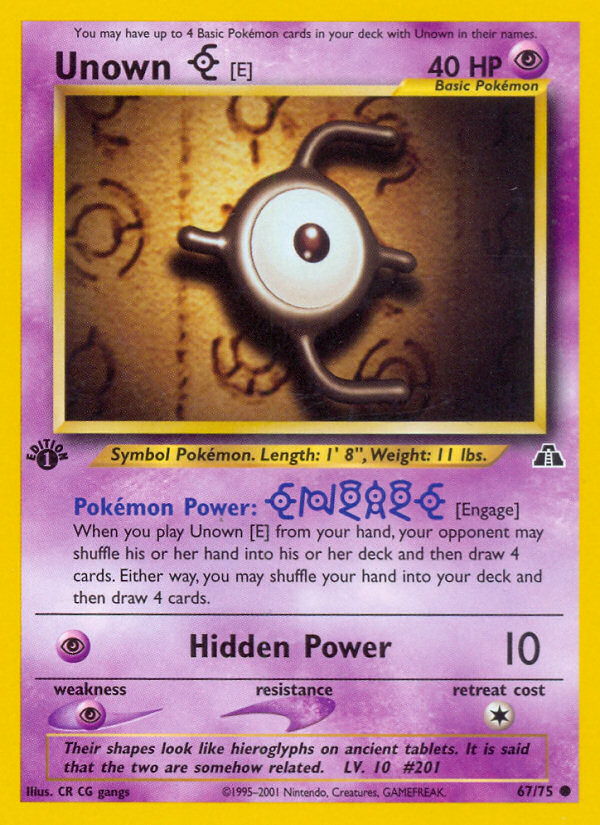 Unown [E] (67/75) [Neo Discovery 1st Edition] | Card Citadel