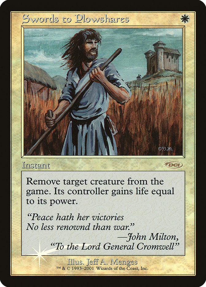 Swords to Plowshares [Friday Night Magic 2001] | Card Citadel