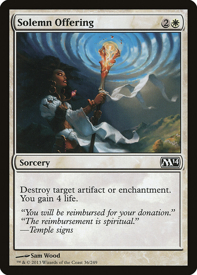 Solemn Offering [Magic 2014] | Card Citadel