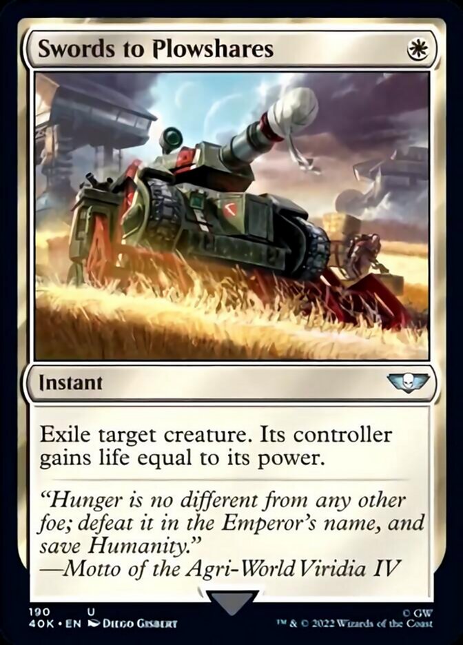 Swords to Plowshares (Surge Foil) [Universes Beyond: Warhammer 40,000] | Card Citadel