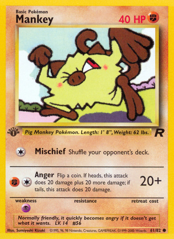 Mankey (61/82) [Team Rocket 1st Edition] | Card Citadel