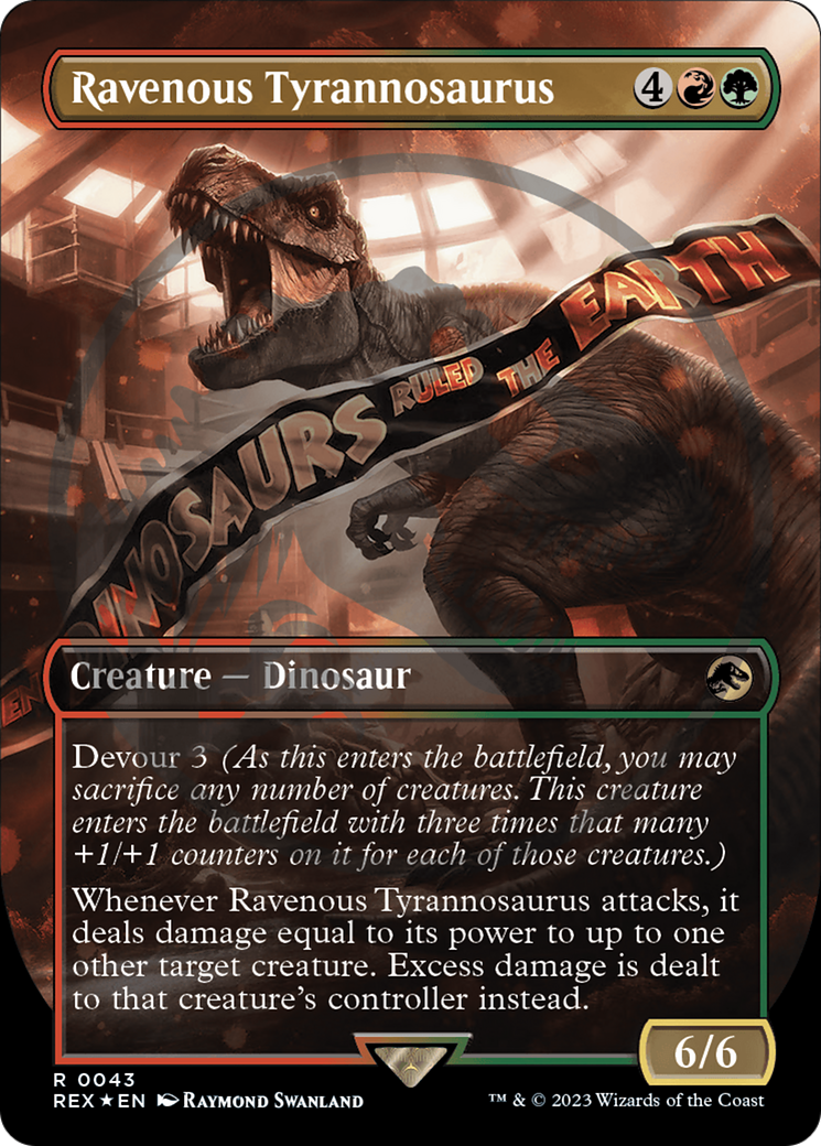 Ravenous Tyrannosaurus Emblem (Borderless) [Jurassic World Collection Tokens] | Card Citadel