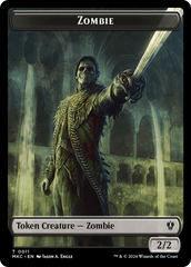 Salamander Warrior // Zombie Double-Sided Token [Murders at Karlov Manor Commander Tokens] | Card Citadel