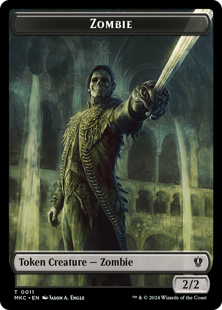 Vizier of Many Faces // Zombie Double-Sided Token [Murders at Karlov Manor Commander Tokens] | Card Citadel