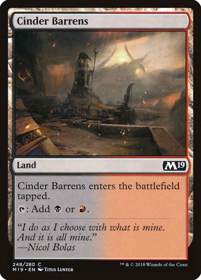 Cinder Barrens [Core Set 2019] | Card Citadel