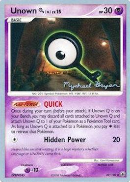 Unown Q LV.15 (49/100) (Happy Luck - Mychael Bryan) [World Championships 2010] | Card Citadel