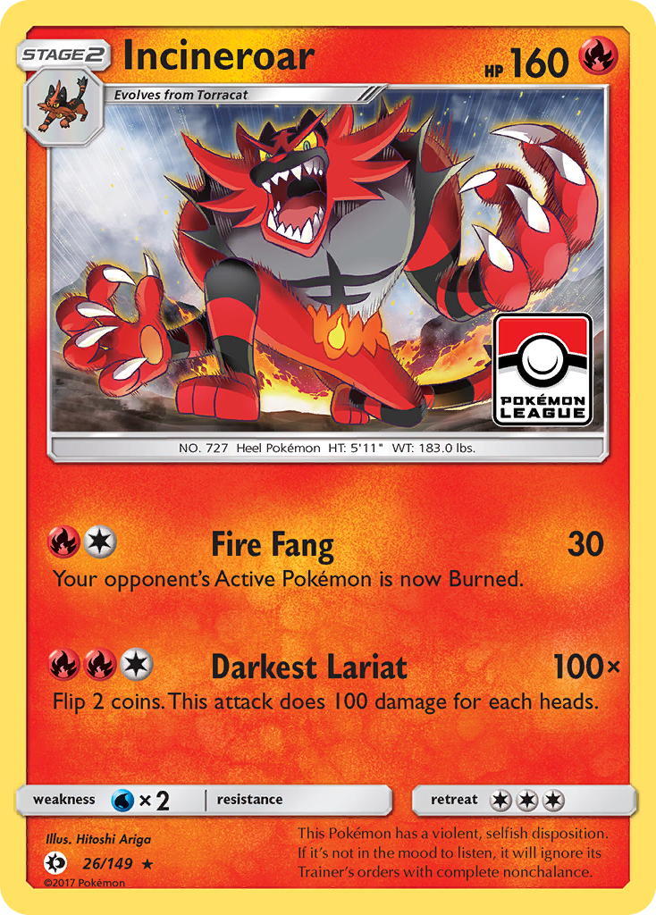 Incineroar (26/149) [Sun & Moon: Base Set] | Card Citadel