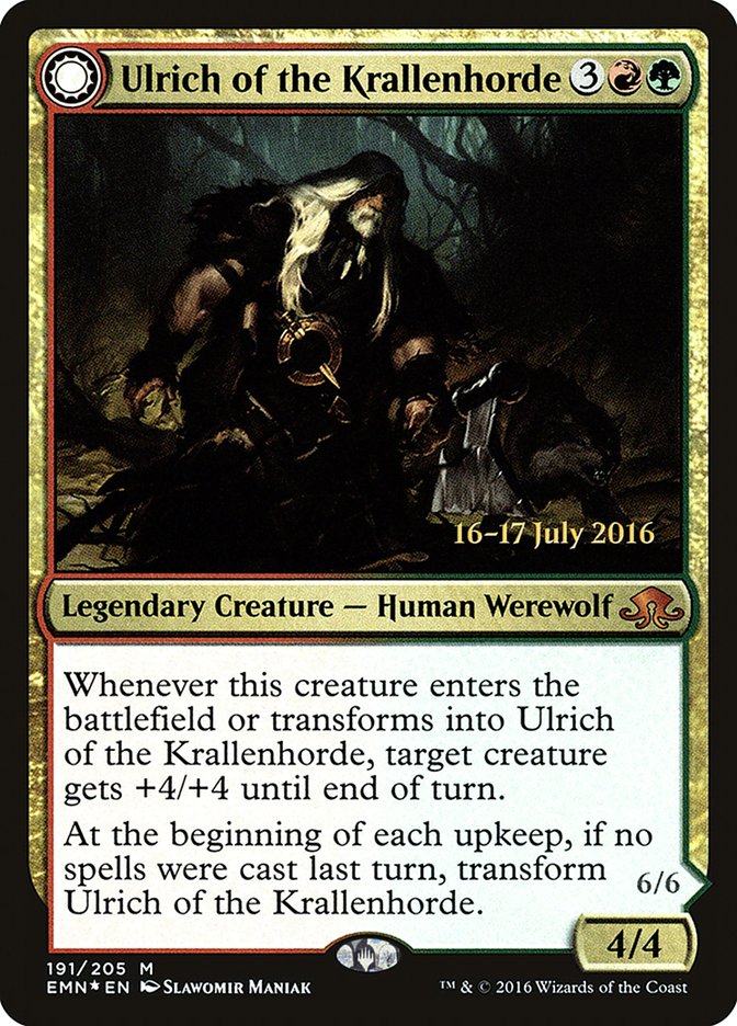 Ulrich of the Krallenhorde // Ulrich, Uncontested Alpha [Eldritch Moon Promos] | Card Citadel