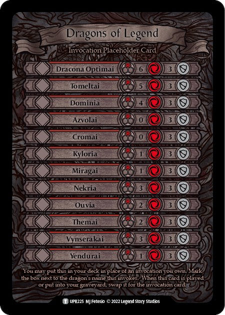 Dragons of Legend Invocation Placeholder Card [UPR225] (Uprising) | Card Citadel