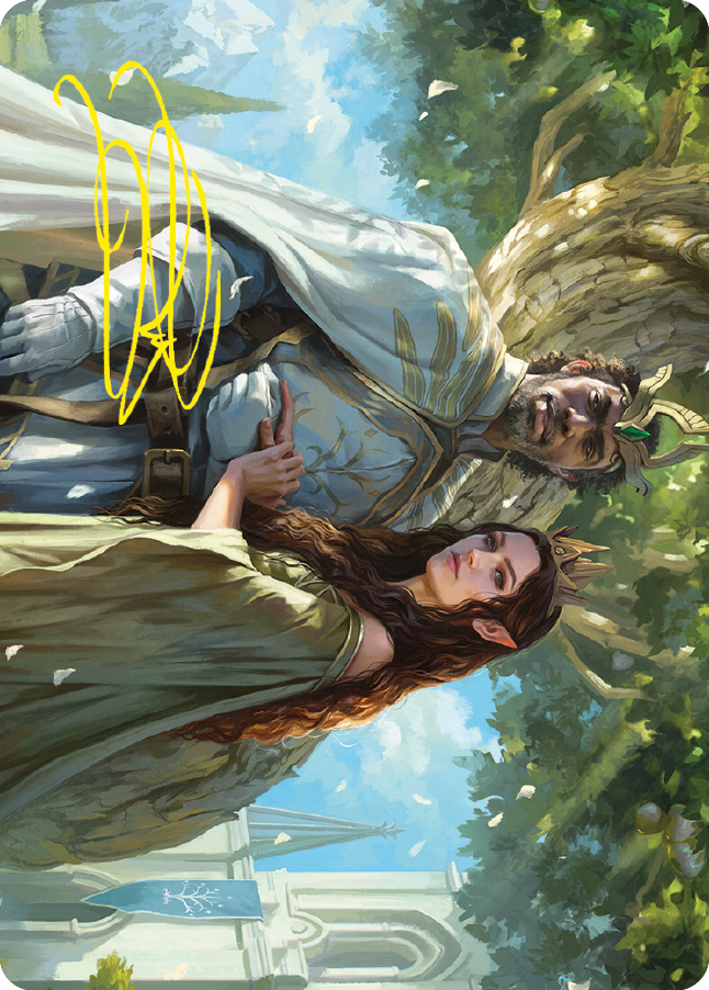 Aragorn and Arwen, Wed Art Card (Gold-Stamped Signature) [The Lord of the Rings: Tales of Middle-earth Art Series] | Card Citadel