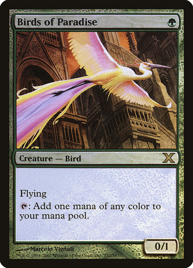 Birds of Paradise (Premium Foil) [Tenth Edition] | Card Citadel