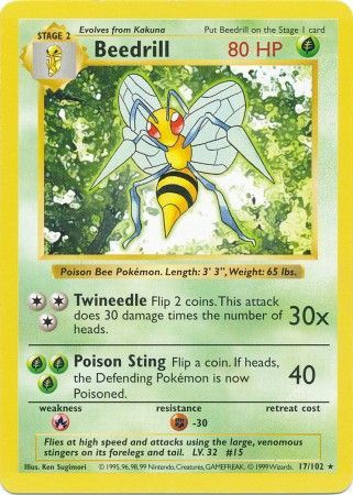 Beedrill (17/102) [Base Set Shadowless Unlimited] | Card Citadel