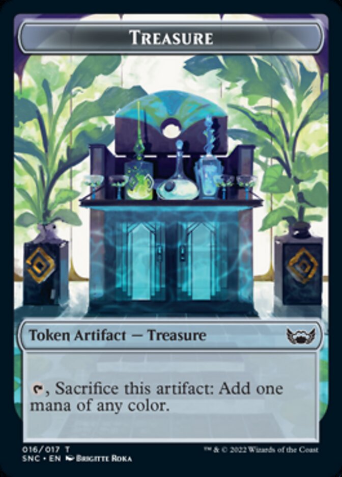 Treasure (016) // Rhino Warrior Double-sided Token [Streets of New Capenna Tokens] | Card Citadel