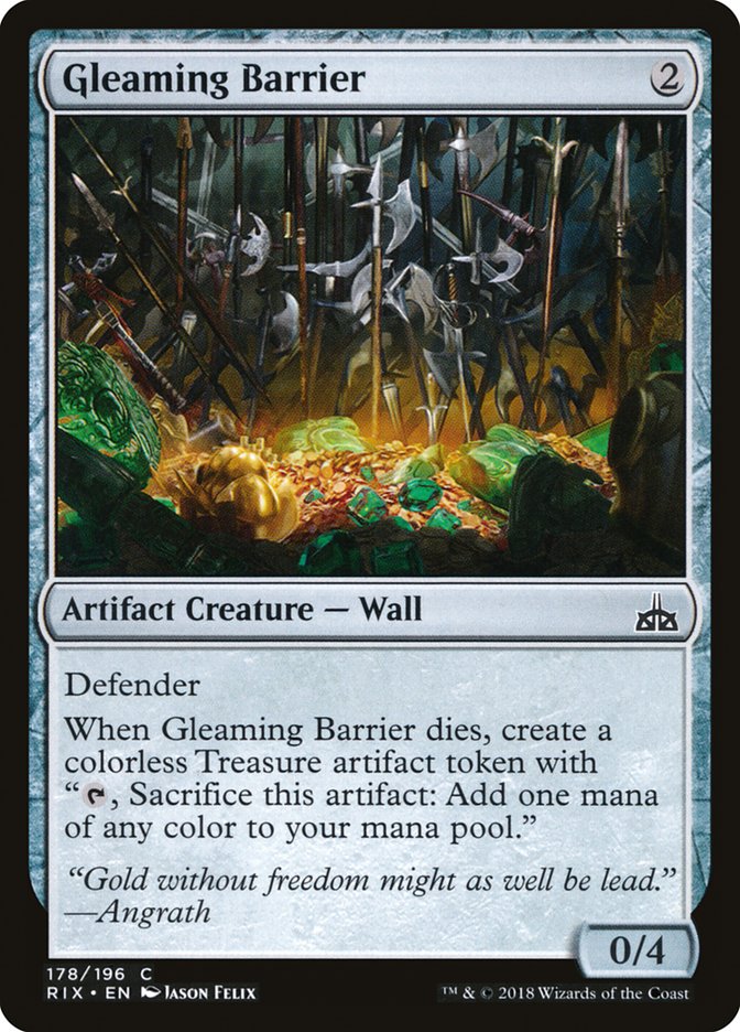 Gleaming Barrier [Rivals of Ixalan] | Card Citadel