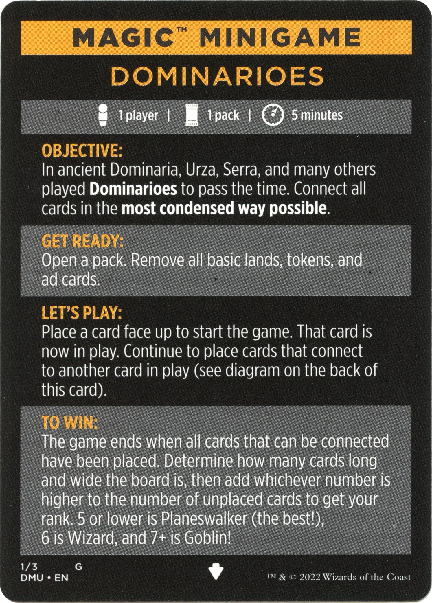 Dominarioes (Magic Minigame) [Dominaria United Minigame] | Card Citadel