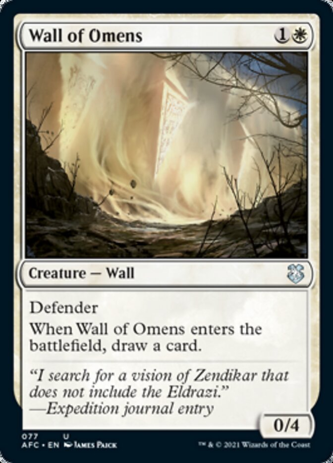 Wall of Omens [Dungeons & Dragons: Adventures in the Forgotten Realms Commander] | Card Citadel