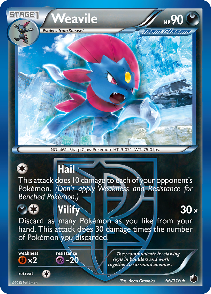 Weavile (66/116) [Black & White: Plasma Freeze] | Card Citadel