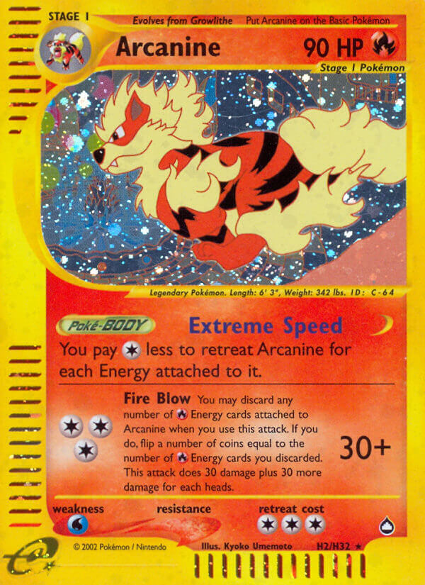 Arcanine (H2/H32) [Aquapolis] | Card Citadel