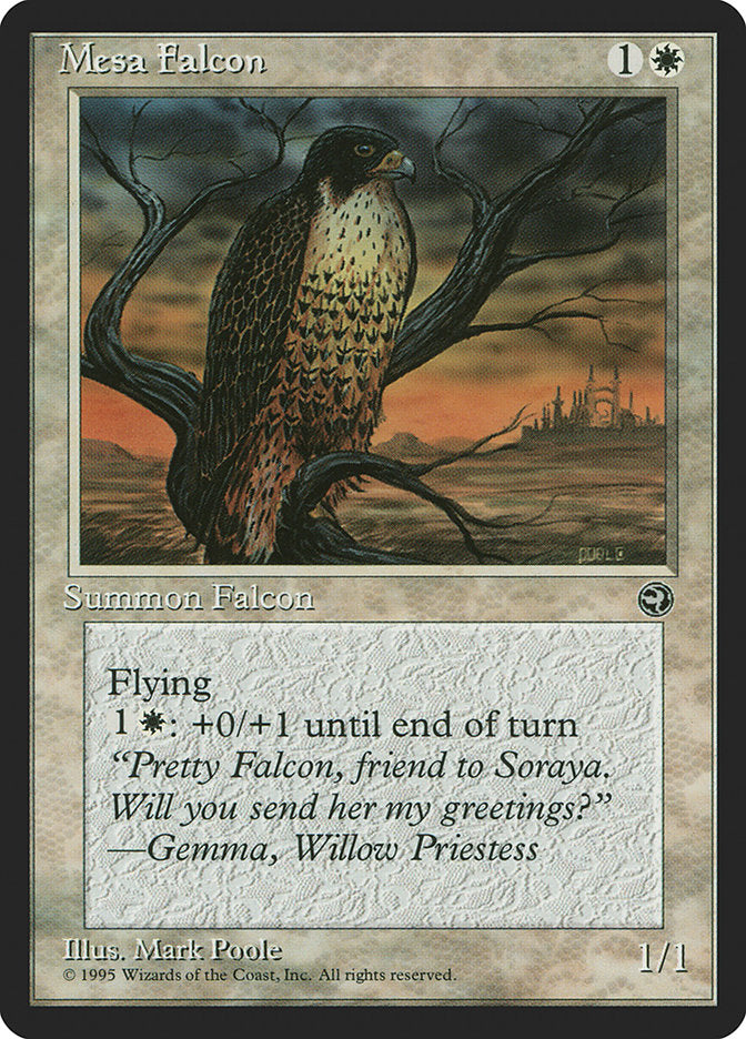 Mesa Falcon (Gemma Flavor Text) [Homelands] | Card Citadel