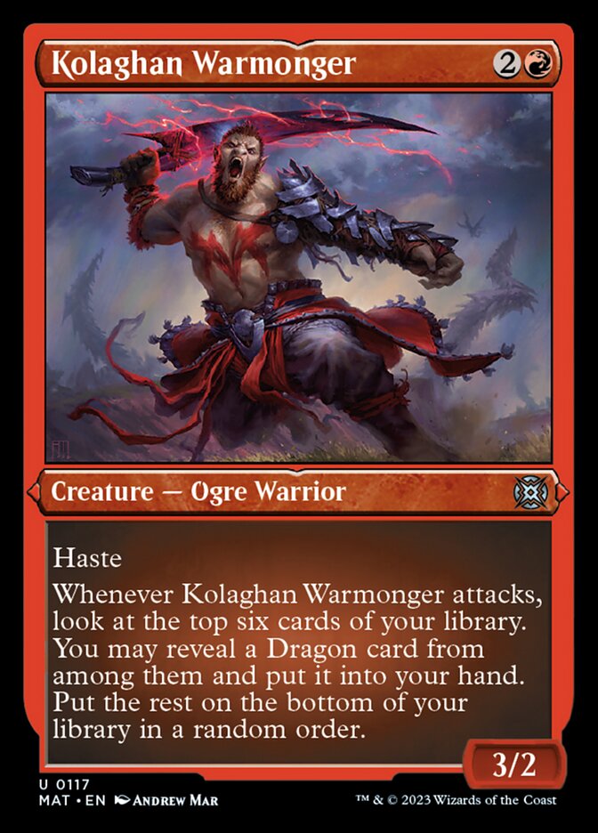 Kolaghan Warmonger (Foil Etched) [March of the Machine: The Aftermath] | Card Citadel