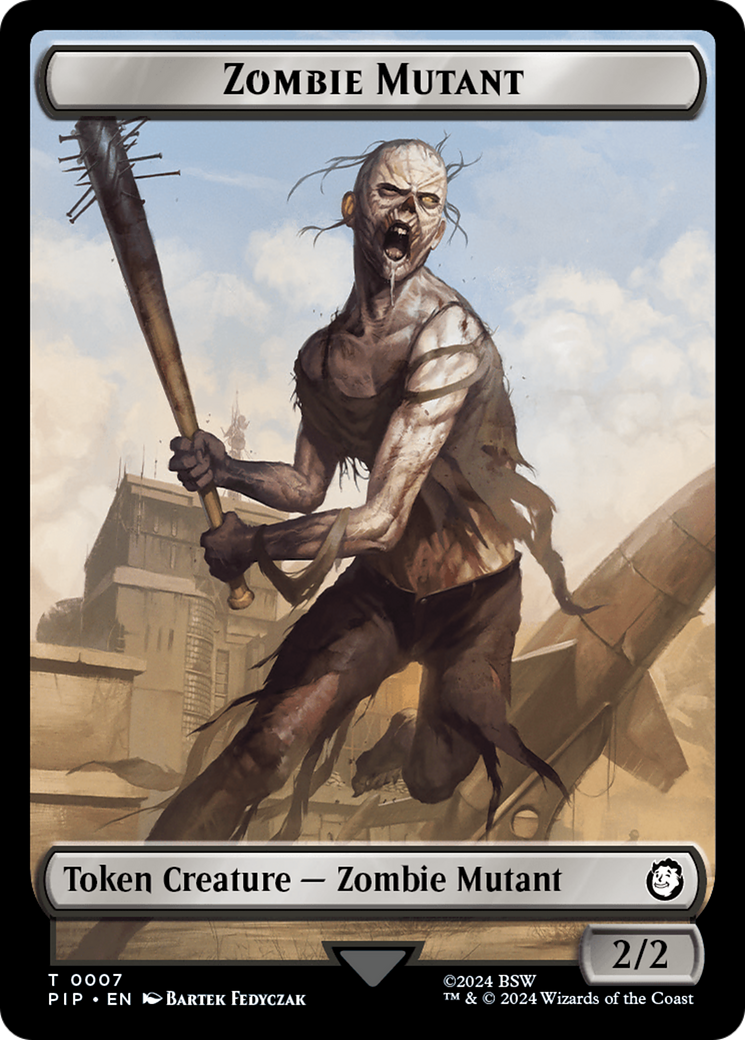 Energy Reserve // Zombie Mutant Double-Sided Token [Fallout Tokens] | Card Citadel