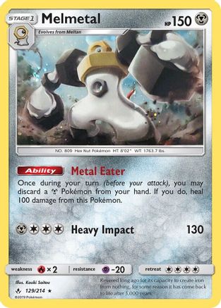 Melmetal (129/214) (Cosmos Holo) [Sun & Moon: Unbroken Bonds] | Card Citadel