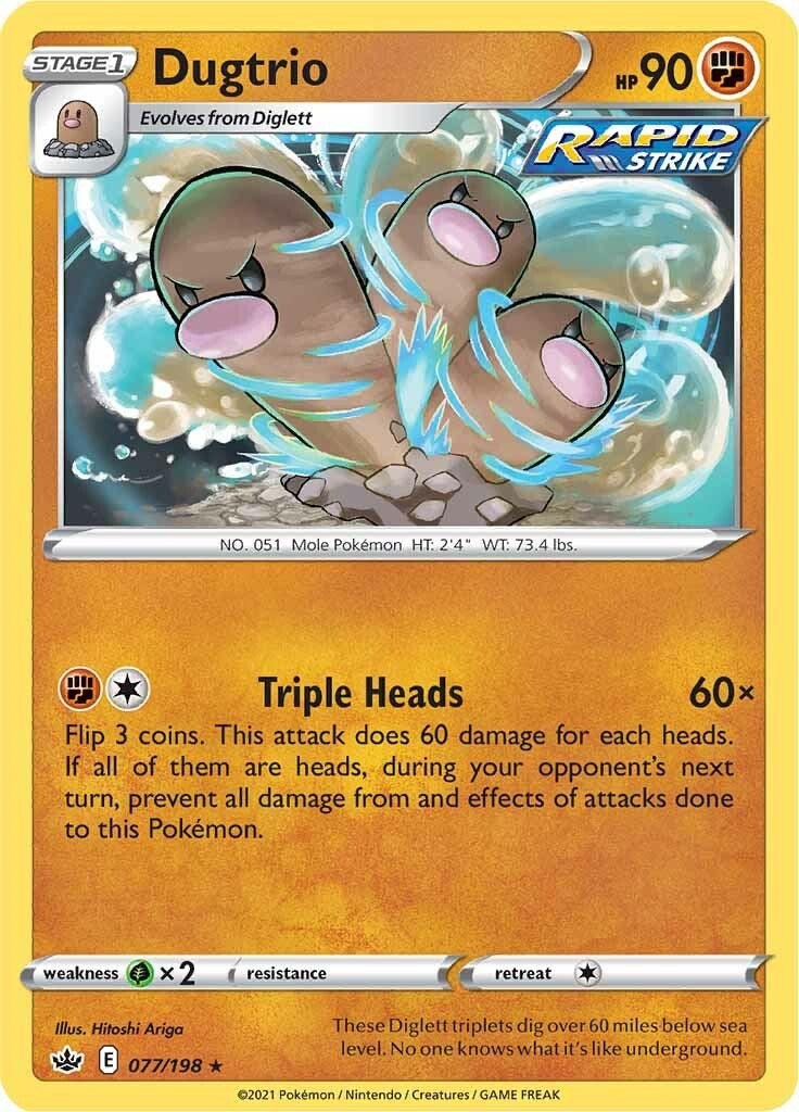 Dugtrio (077/198) [Sword & Shield: Chilling Reign] | Card Citadel