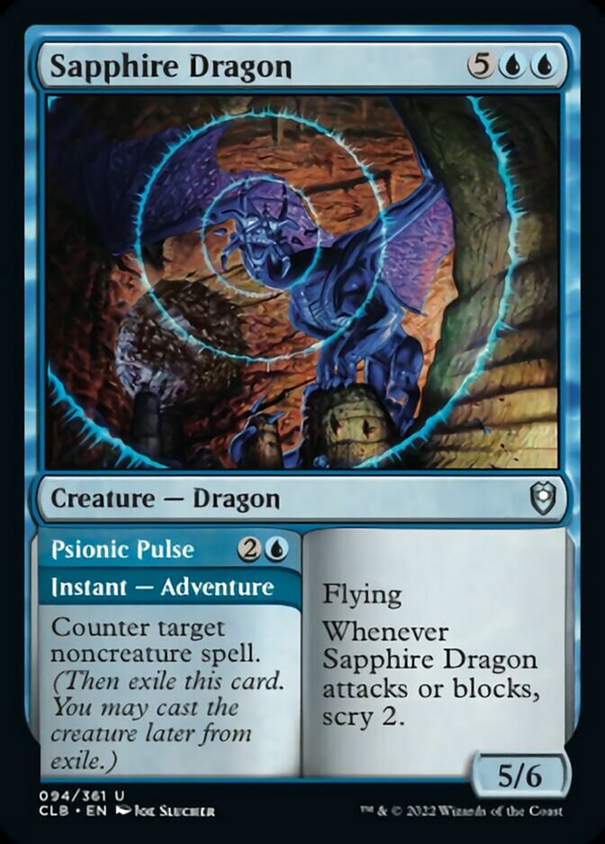 Sapphire Dragon // Psionic Pulse [Commander Legends: Battle for Baldur's Gate] | Card Citadel