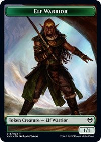 Elf Warrior // Icy Manalith Double-sided Token [Kaldheim Tokens] | Card Citadel