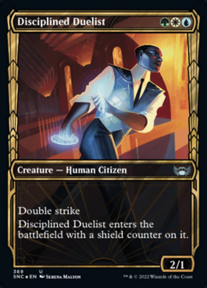 Disciplined Duelist (Showcase Golden Age Gilded Foil) [Streets of New Capenna] | Card Citadel