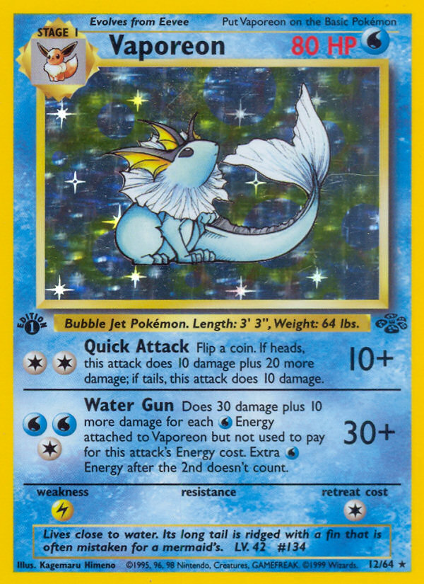 Vaporeon (12/64) [Jungle 1st Edition] | Card Citadel