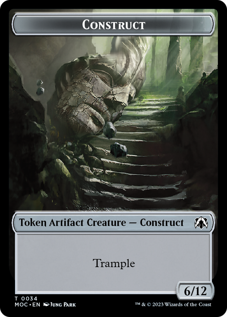 Phyrexian Golem // Construct Double-Sided Token [March of the Machine Commander Tokens] | Card Citadel