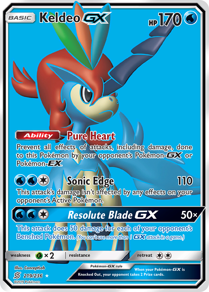 Keldeo GX (219/236) [Sun & Moon: Unified Minds] | Card Citadel