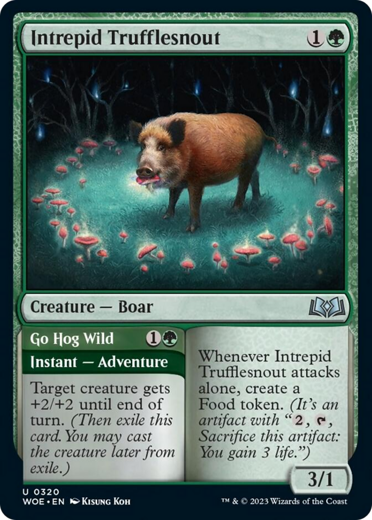 Intrepid Trufflesnout // Go Hog Wild [Wilds of Eldraine] | Card Citadel