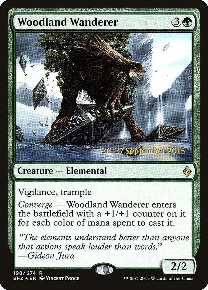 Woodland Wanderer (Prerelease Promo) [Battle for Zendikar Prerelease Promos] | Card Citadel