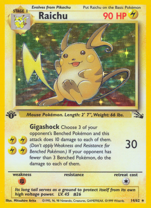 Raichu (14/62) [Fossil 1st Edition] | Card Citadel