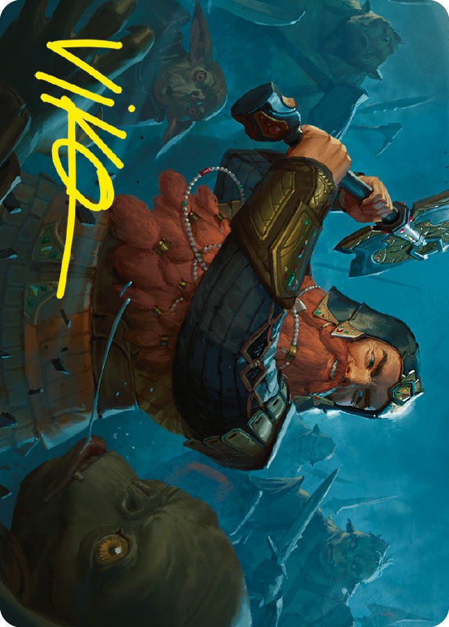 Gimli, Counter of Kills Art Card (10/81) (Gold-Stamped Signature) [The Lord of the Rings: Tales of Middle-earth Art Series] | Card Citadel
