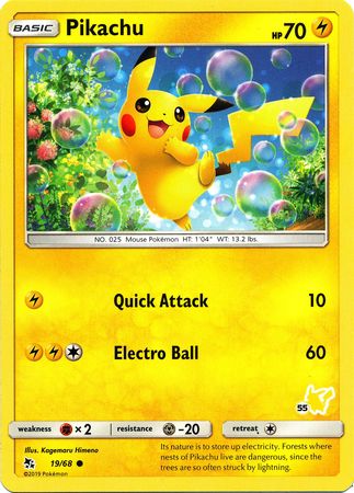 Pikachu (19/68) (Pikachu Stamp #55) [Battle Academy 2020] | Card Citadel