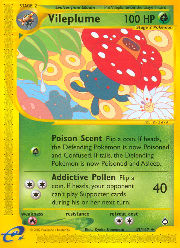 Vileplume (43/147) [Aquapolis] | Card Citadel