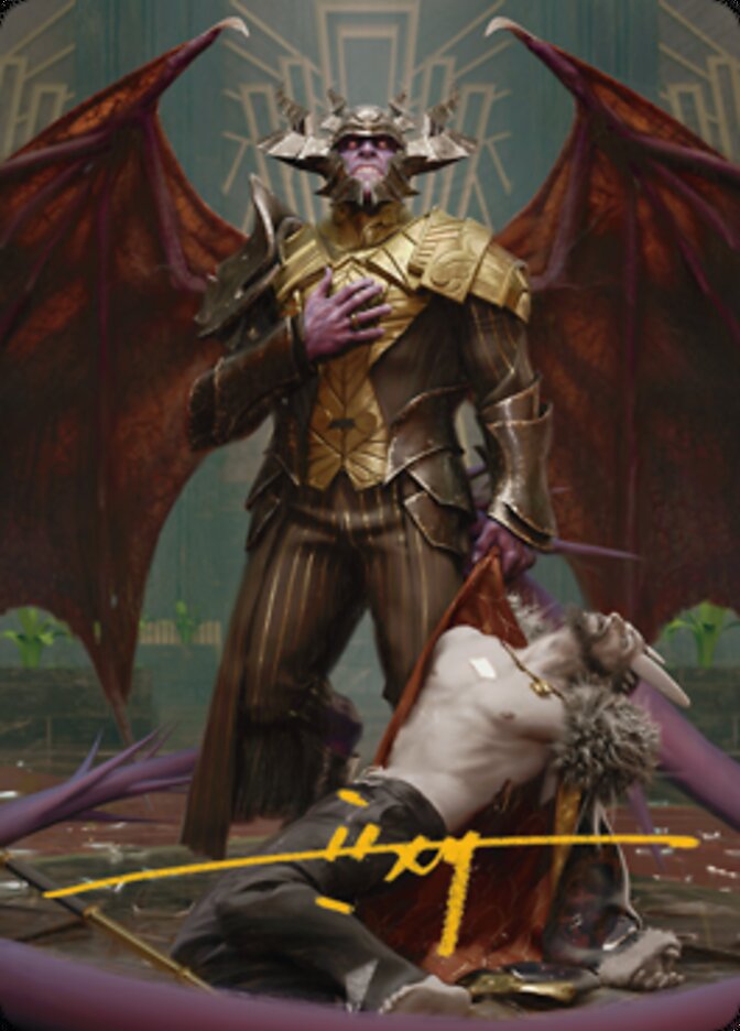 Ob Nixilis, the Adversary 1 Art Card (Gold-Stamped Signature) [Streets of New Capenna Art Series] | Card Citadel