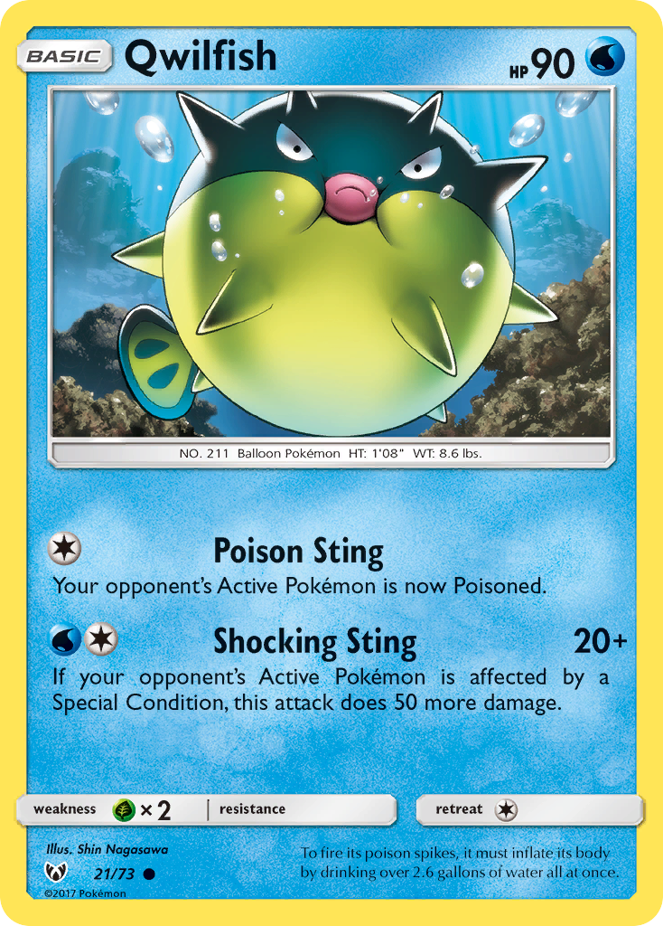 Qwilfish (21/73) [Sun & Moon: Shining Legends] | Card Citadel