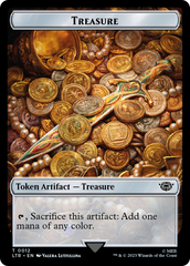 Elf Warrior // Treasure Double Sided Token [The Lord of the Rings: Tales of Middle-Earth Commander Tokens] | Card Citadel