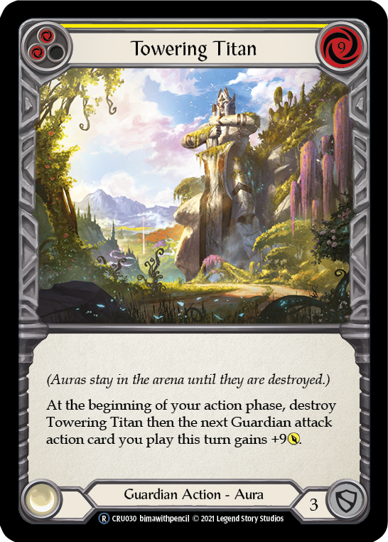 Towering Titan (Yellow) (Rainbow Foil) [CRU030-RF] Unlimited Rainbow Foil | Card Citadel