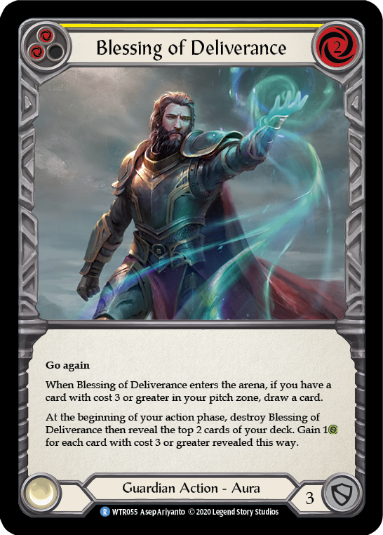 Blessing of Deliverance (Yellow) [U-WTR055] (Welcome to Rathe Unlimited)  Unlimited Rainbow Foil | Card Citadel