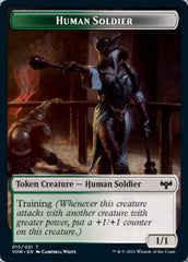 Zombie (008) // Human Soldier Double-sided Token [Innistrad: Crimson Vow Tokens] | Card Citadel