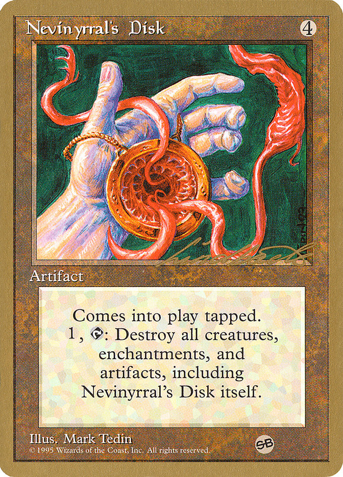 Nevinyrral's Disk (Leon Lindback) (SB) [Pro Tour Collector Set] | Card Citadel