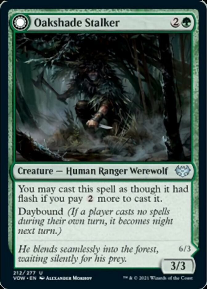 Oakshade Stalker // Moonlit Ambusher [Innistrad: Crimson Vow] | Card Citadel