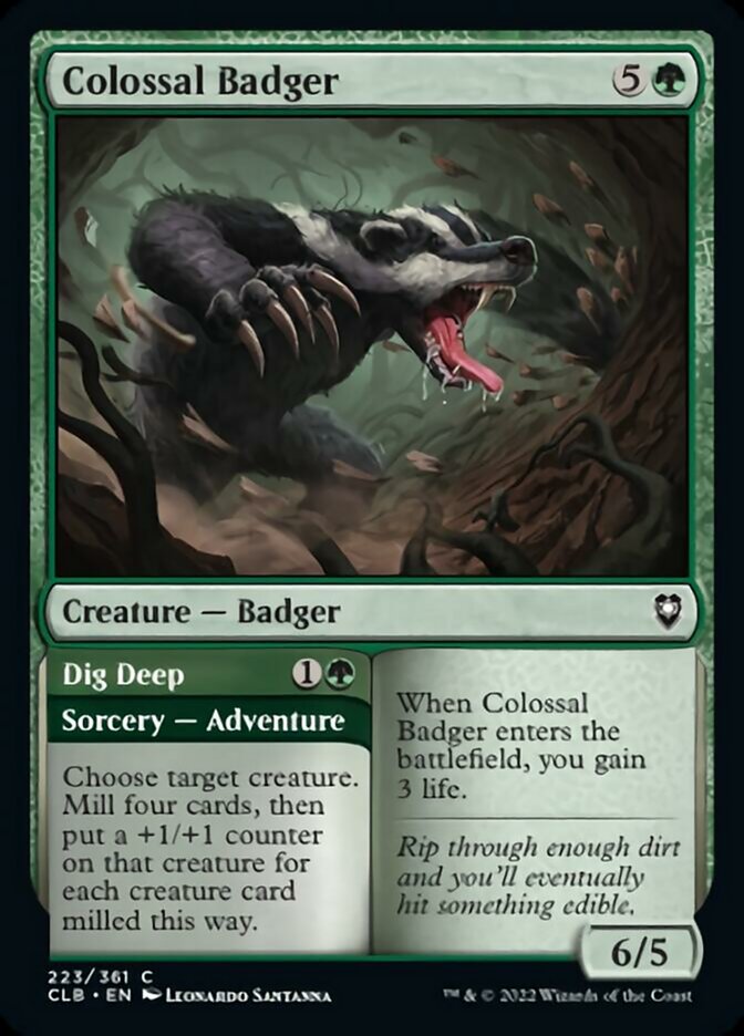 Colossal Badger // Dig Deep [Commander Legends: Battle for Baldur's Gate] | Card Citadel